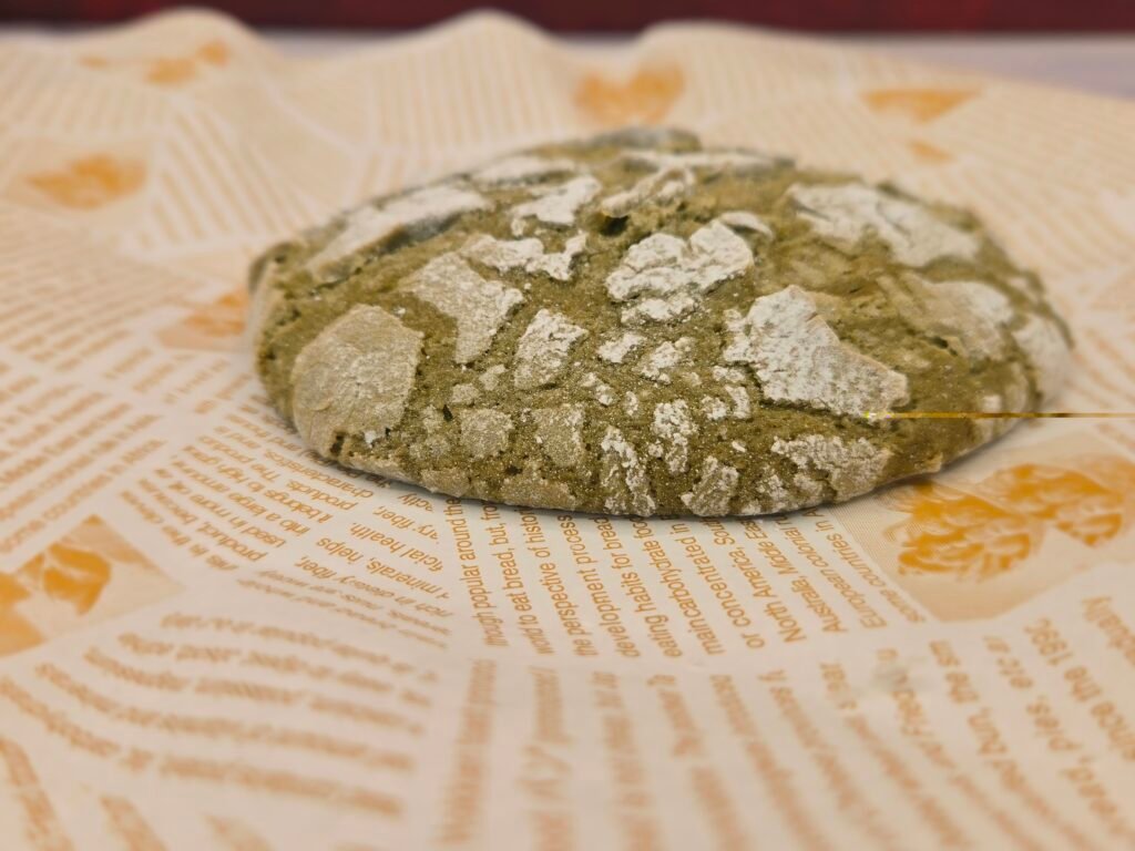 matcha crinkle cookie