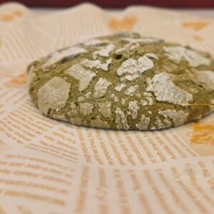 matcha crinkle cookie
